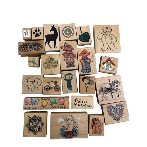 Lot of 205 Rubber Mount Stamps New and Used - Picture 1 of 16